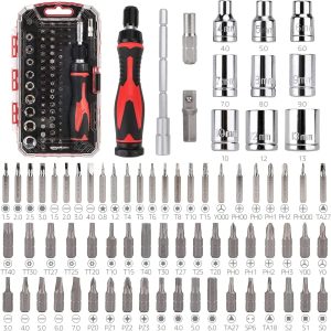 Amazon Basics 73-Piece Magnetic Ratcheting Wrench and Electr...