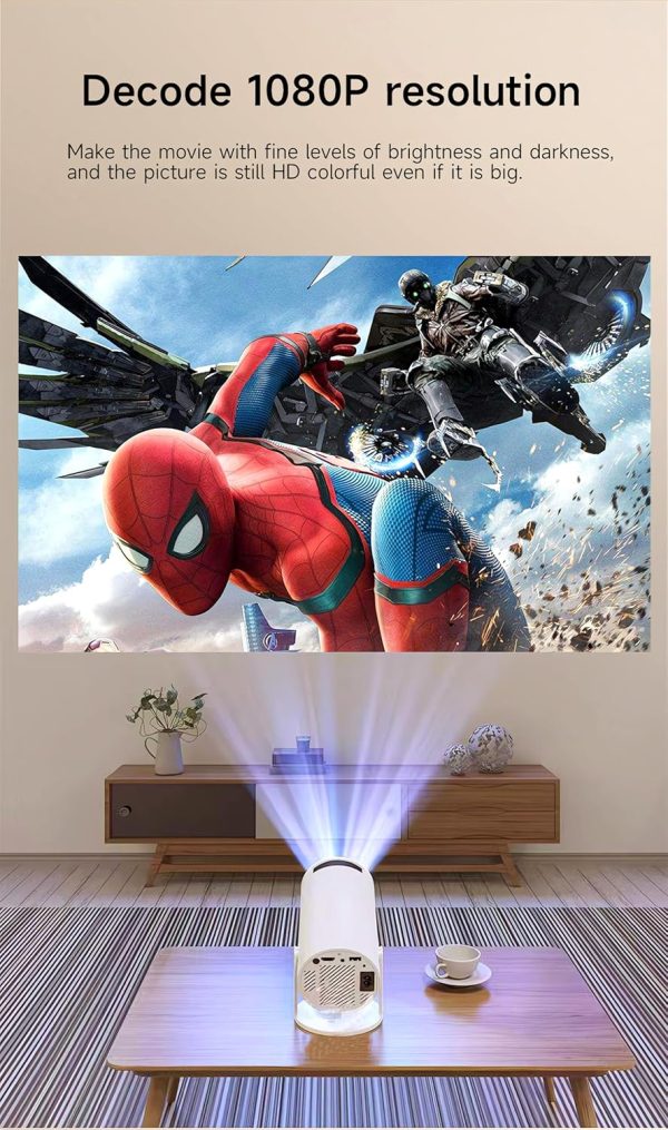 Mini Projector, 4K Decoding, 1080P Resolution, Compatible wi... - Image 4