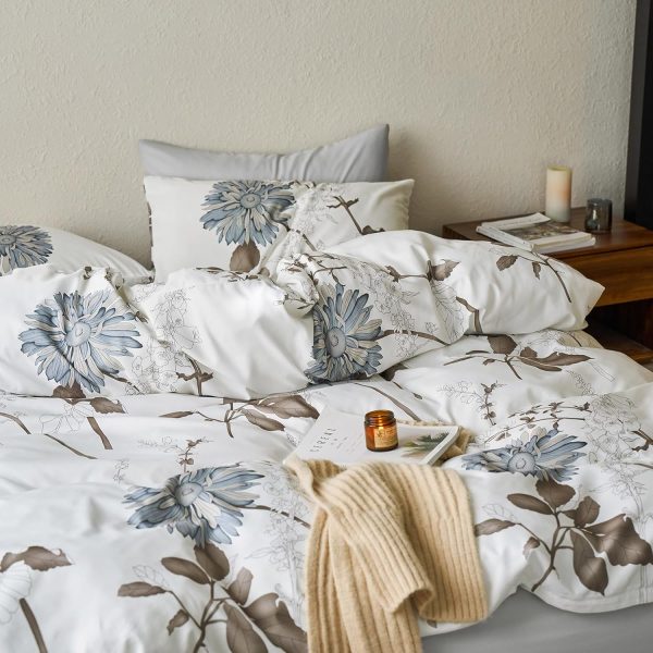 Wake In Cloud - Floral Comforter Set, Botanical Flowers Patt... - Image 3