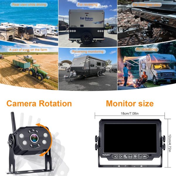 RV Backup Camera Wireless Strong Signal: HD 1080P 7'' Touch ... - Image 8