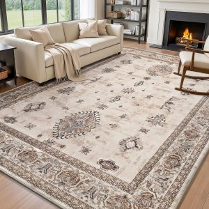 MontVoo-Vintage Area Rug 5X7 Rugs for Living Room-Brown Livi...