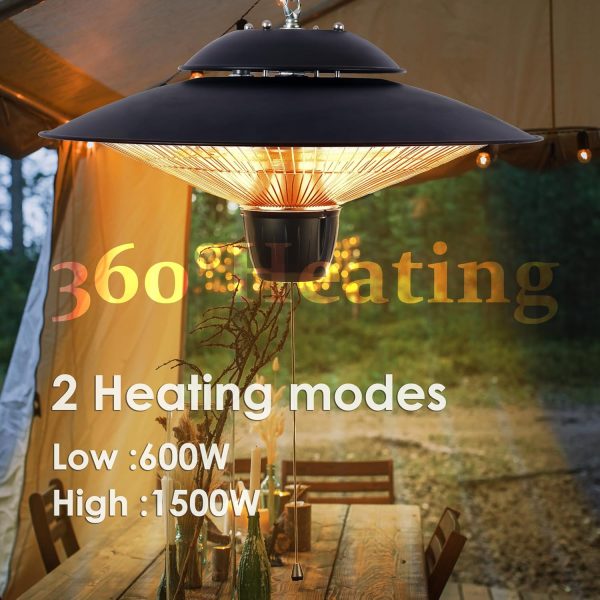 DONYER POWER Electric Patio Heater 1500W Waterproof for Outd... - Image 3