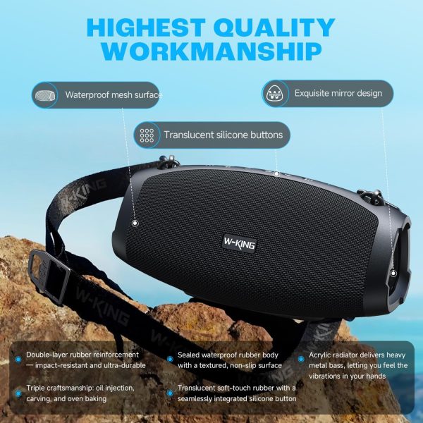W-KING Bluetooth Speaker Wireless,120W Max IPX6 Waterproof O... - Image 9