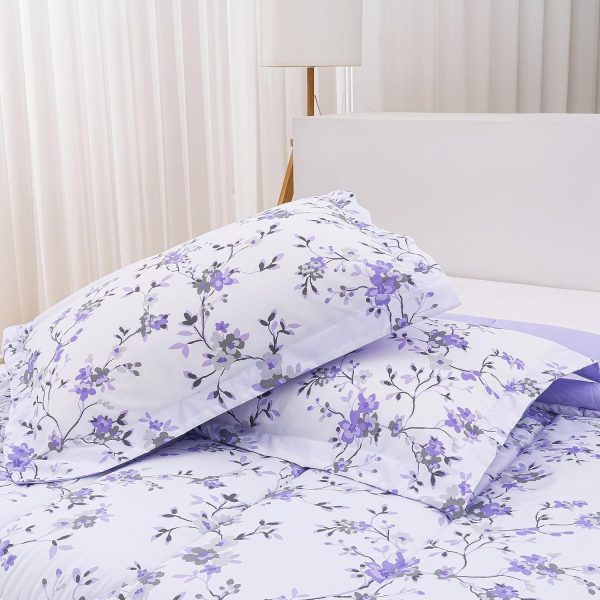 Mooreeke Floral Queen Size Comforter Sets, Lightweight Purpl... - Image 7