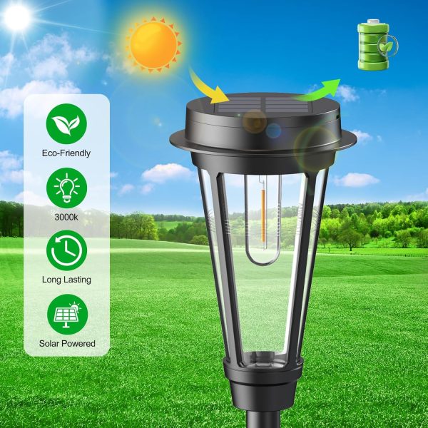 Quntis 8 Pack Solar Pathway Lights Outdoor, 2 Adjust Height ... - Image 6