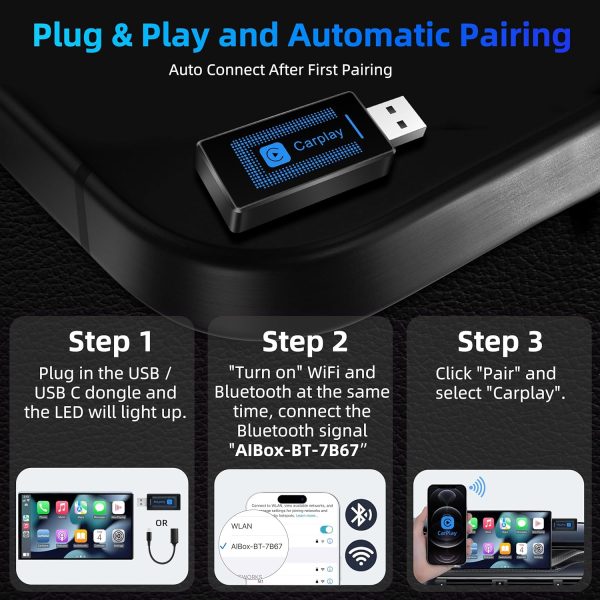 Wireless Carplay Adapter for iPhone,2024 Upgrade USB CarPlay... - Image 7