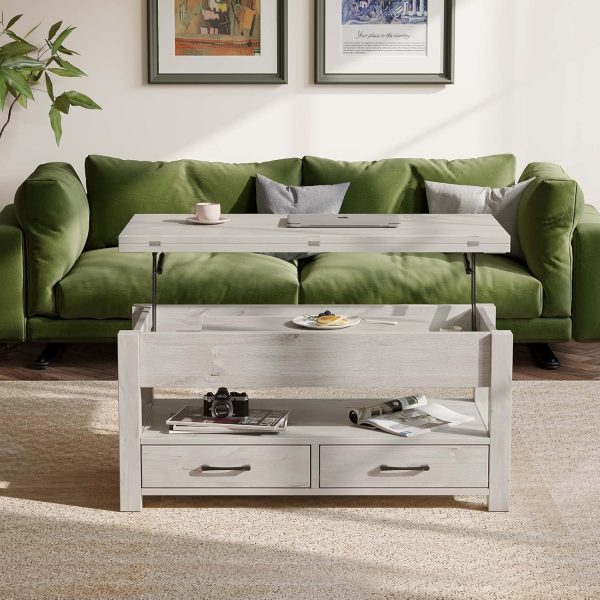 Rolanstar Lift Top Coffee Table with Drawers and Hidden Comp... - Image 2