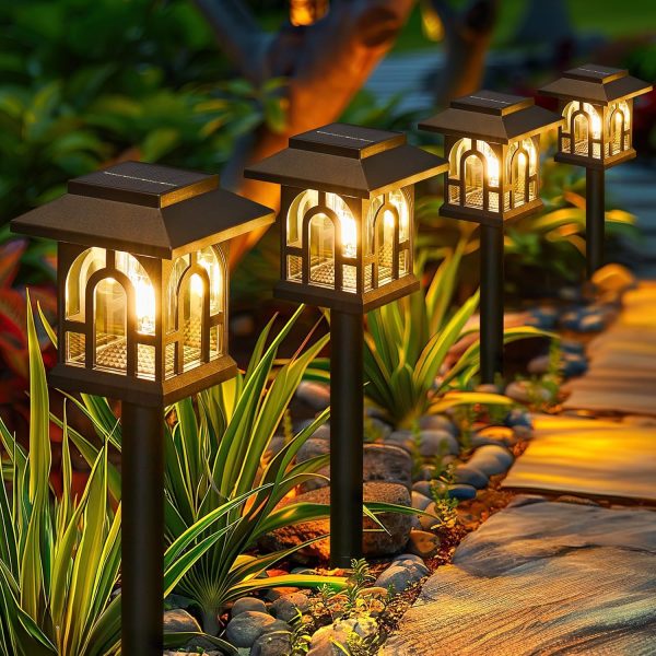 KOOPER Solar Pathway Lights Outdoor, 8 Pack Retro Solar Land...
