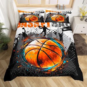 Basketball Bedding Set Queen,Sports Games Comforter Cover fo...
