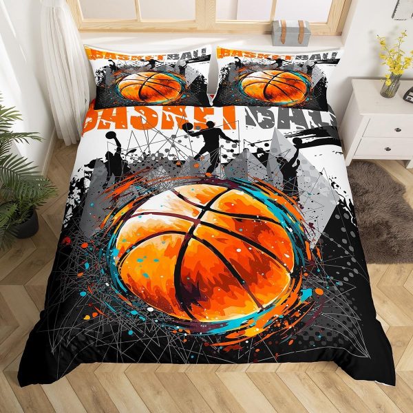 Basketball Bedding Set Queen,Sports Games Comforter Cover fo...