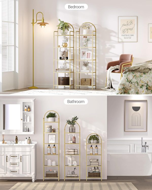 Hzuaneri 5 Tier Bookcase Bookshelf, Tempered Glass Bookshelv... - Image 5