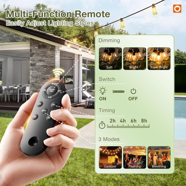 addlon 48FT Solar Lights Outdoor Waterproof,String Lights Ou... - Image 2