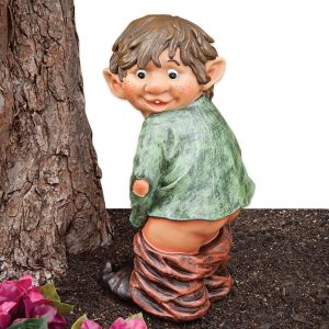 Bits and Pieces 'Caught with His Pants Down Garden Elf Statu...