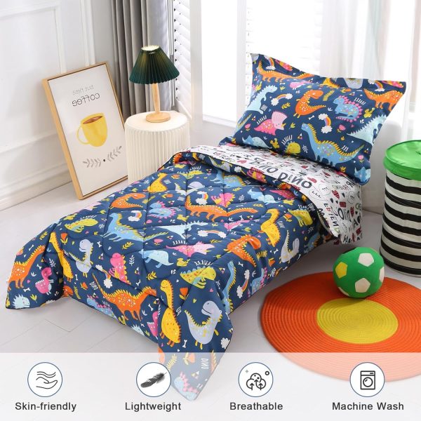 Wowelife Dinosaur Toddler Bedding Set for Boys Grey 4 Piece ... - Image 2