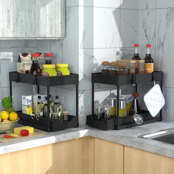 DEKAVA Under Sink Organizer 2 Pack, Bathroom Organizers, 2 T... - Image 7