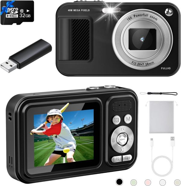 JVSCAM Digital Camera, Autofocus 48MP Kids Camera, FHD 1080P...