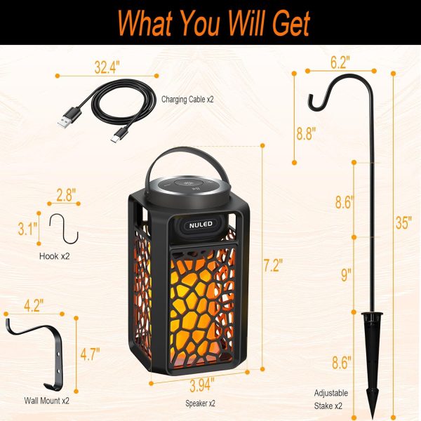 Outdoor Bluetooth Speakers 10W TWS LED Flame Speakers Tiki T... - Image 2