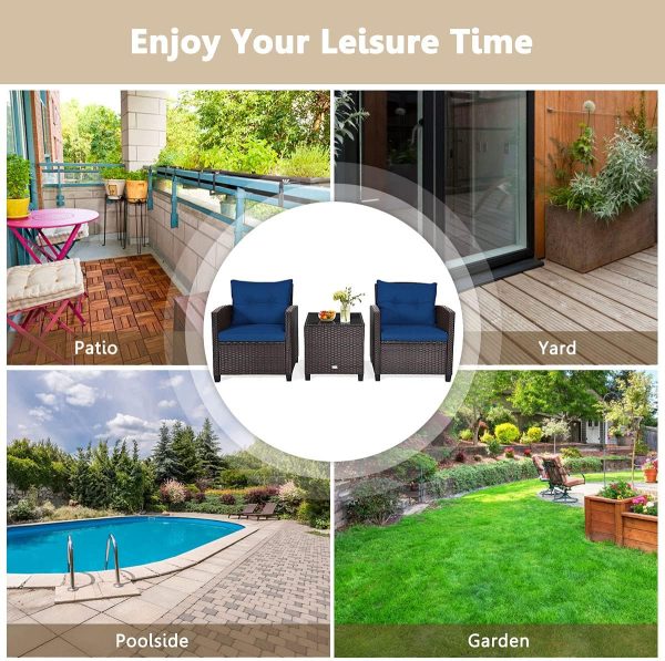KOTEK 3 Piece Patio Furniture Set, Outdoor Conversation Set ... - Image 7