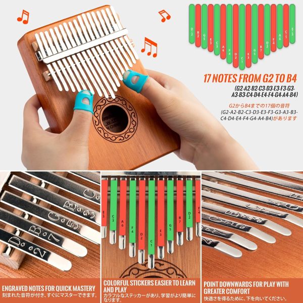 CAHAYA Kalimba Thumb Piano Beginner Set 17-Key Wooden Thumb ... - Image 2