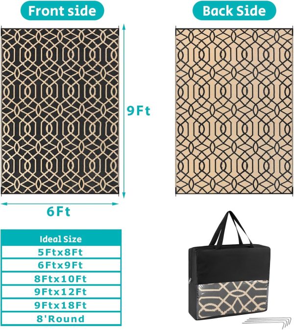 HEBE Outdoor Rug 6'x9' Waterproof Patio Mat Reversible Outsi... - Image 2