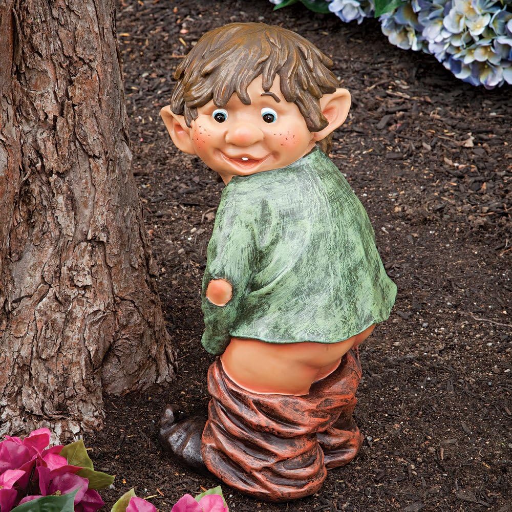 Bits and Pieces ‘Caught with His Pants Down Garden Elf Statu…