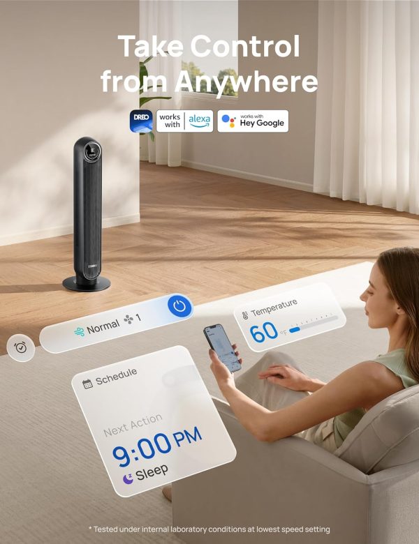 Dreo Tower Fan for Bedroom, Smart Oscillating Quiet Floor Fa... - Image 7