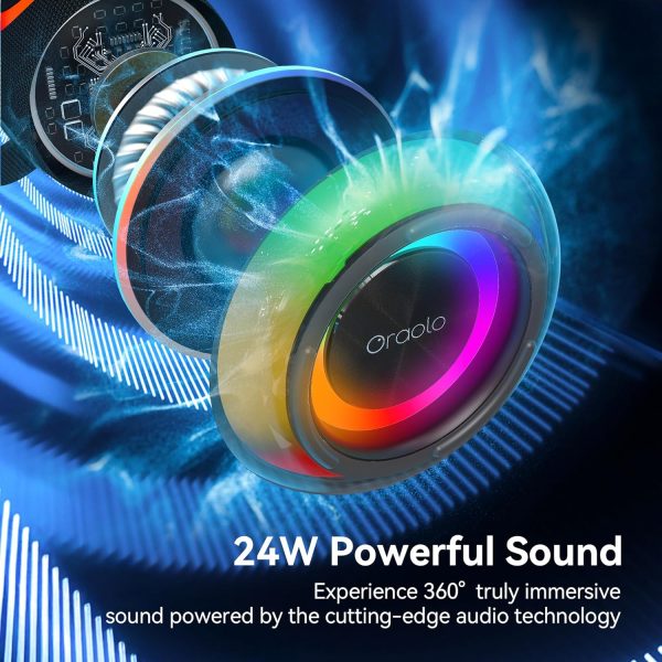 Oraolo Bluetooth Speaker, Portable Speaker with 24W Loud Ste... - Image 2