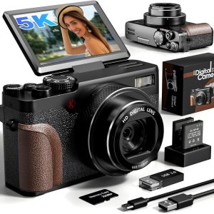 Digital Camera, 64MP Cameras for Photography, 5K Vlogging Ca...