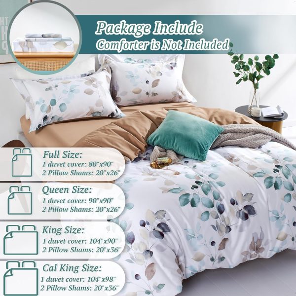 MILDLY 100% Egyptian Cotton Duvet Cover Sets, Gradient Teal ... - Image 6