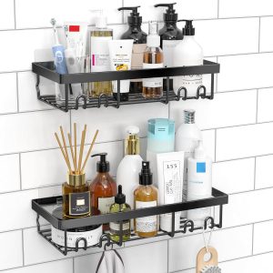 Moforoco Shower Caddy Shelf Organizer Rack, Self Adhesive Bl...