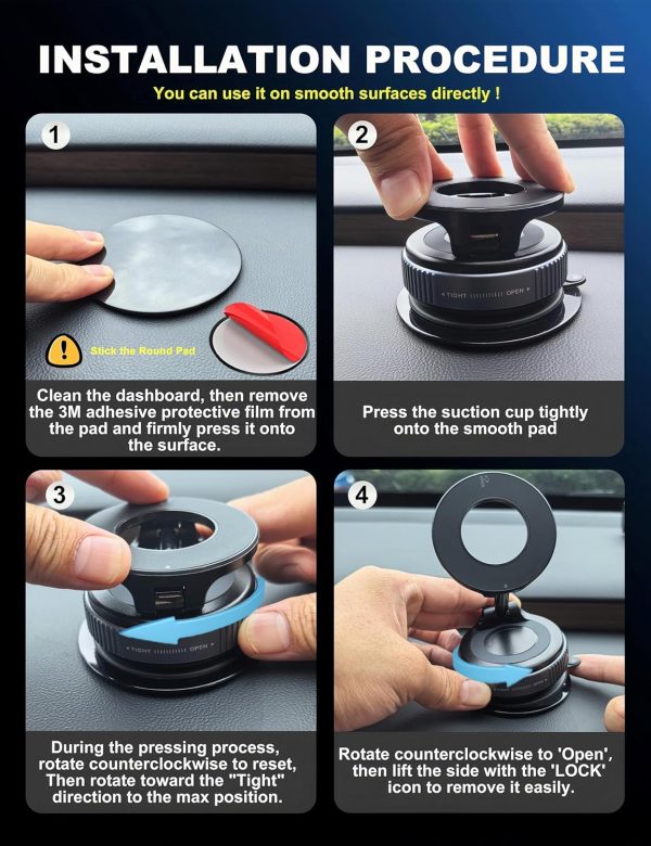 snanlen Upgraded 360° Vacuum Magnetic Phone Holder, Magnetic... - Image 7