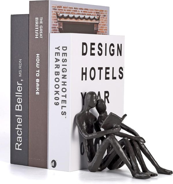 Ambipolar Romantic Reading Couple Bookshelf Decor, Cast Iron... - Image 4