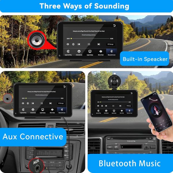 Portable Wireless Apple Carplay Android Auto Car Stereo Radi... - Image 4