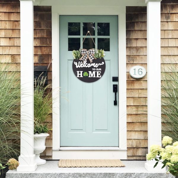 SWITTE 12 Interchangeable Seasonal Welcome Wreaths Sign Home... - Image 4