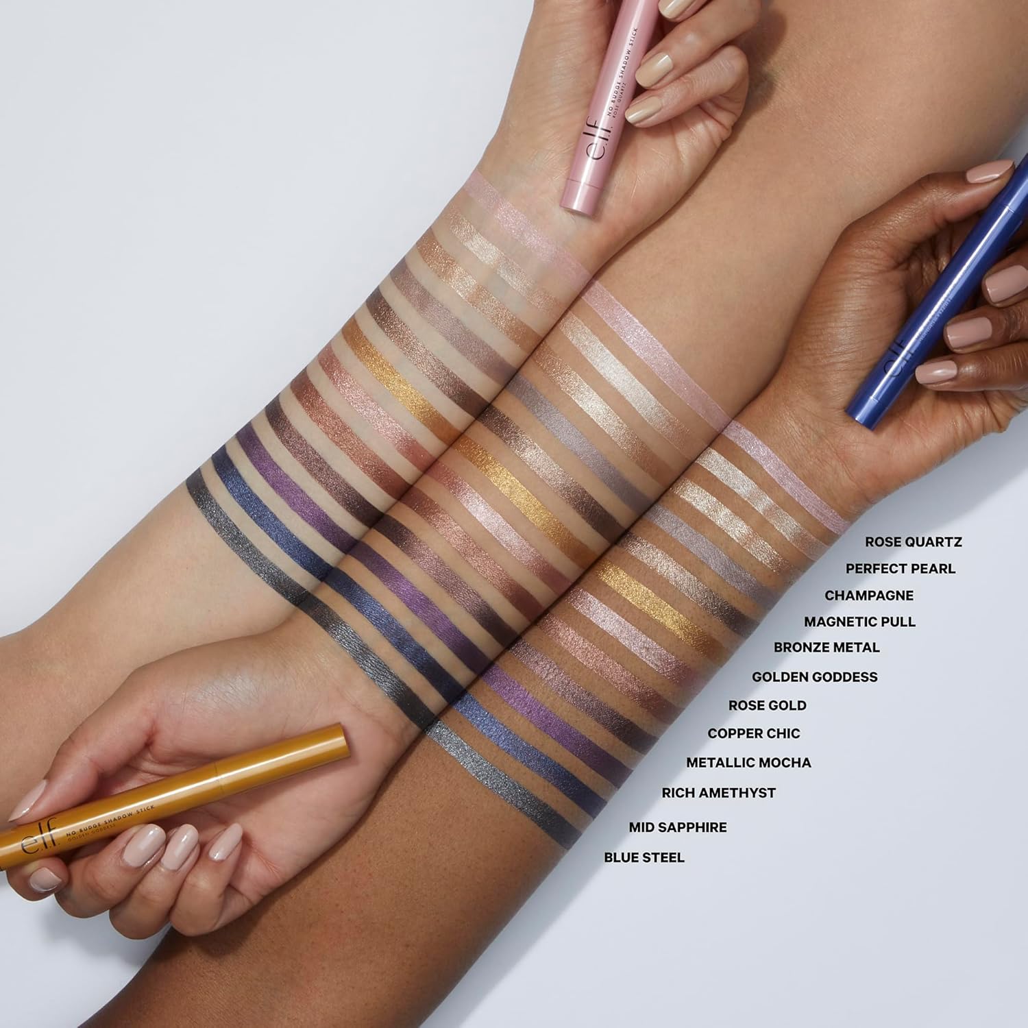 e.l.f. Cosmetics No Budge Shadow Stick, Smudge-Proof Metalli…