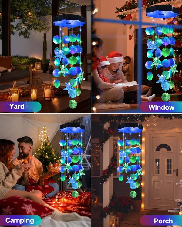 Toodour Solar Wind Chimes for Outside, Shells Light Gifts fo... - Image 5