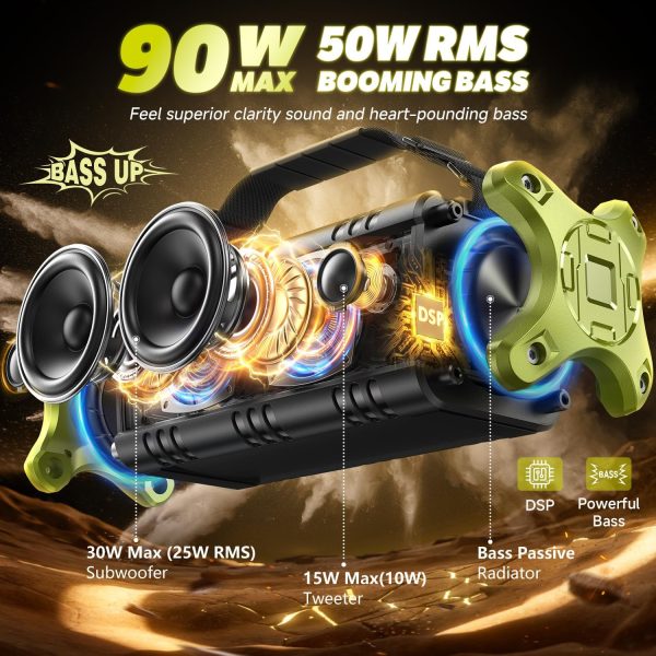 W-King 90W Peak Bluetooth Speaker, Portable Speakers Bluetoo... - Image 2