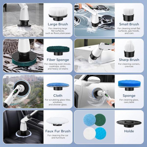 Electric Spin Scrubber with 7 Replaceable Brush Heads 3 Adju... - Image 6