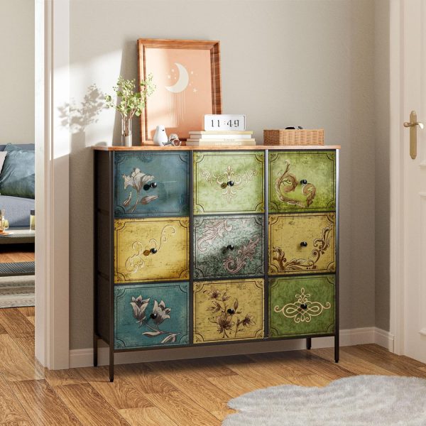DOVAMY Drawer Dresser with 9 Fabric Drawers, Dresser Storage... - Image 6