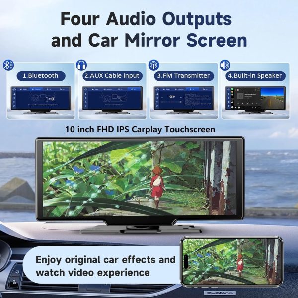 Kuayvan Wireless Portable Carplay Screen for Car - 10.26 Inc... - Image 4