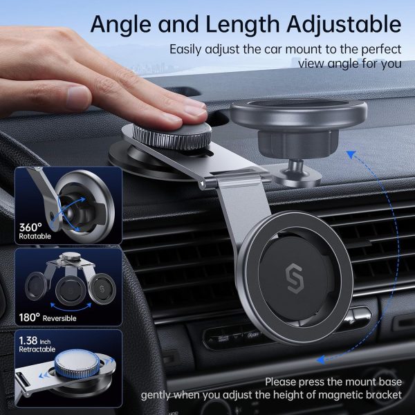 SYNCWIRE Fits MagSafe Car Mount for Universal Dashboard, Tes... - Image 6