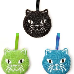 Kikkerland Reusable Cat Scrub Sponge – Cleaning Supplies for...