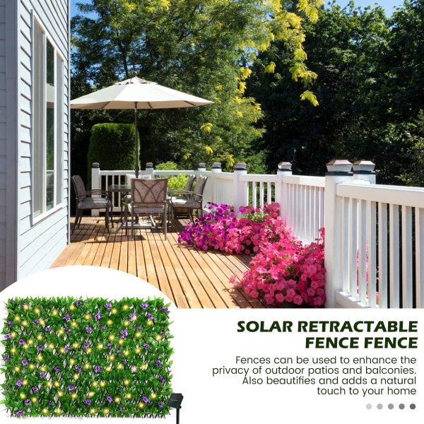 Expandable Fence with Solar String Lights, Ivy Privacy Fence... - Image 4