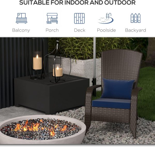 Outsunny Patio Wicker Adirondack Chair, PE Rattan Outdoor Mu... - Image 7