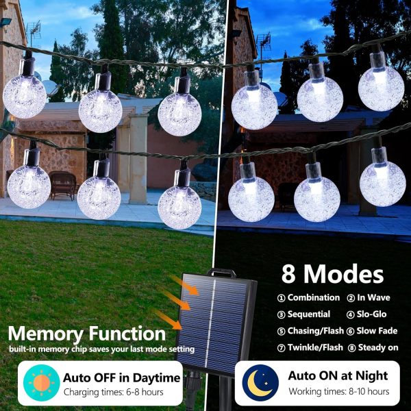 Joomer Solar String Lights Outdoor 39FT 60LED Solar Globe St... - Image 2