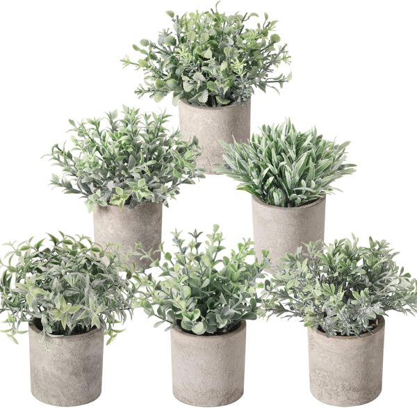 Der Rose 6pcs Fake Plants Artificial Plants Faux Plants for ...