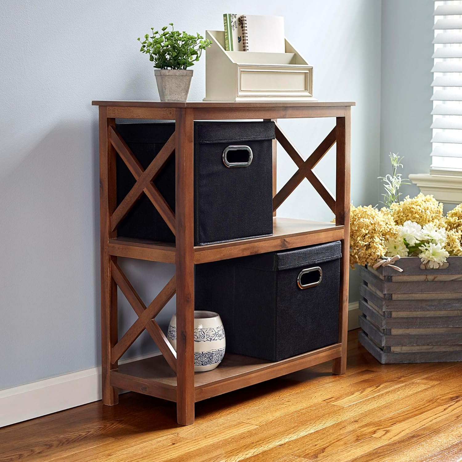 Household Essentials 34-1 Decorative Storage Cube Set with R…