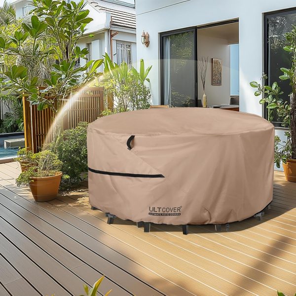 ULTCOVER Round Patio Furniture Cover - Outdoor Waterproof Ta... - Image 7