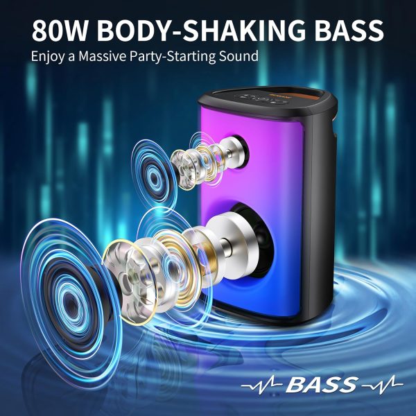 BUGANI Bluetooth Speaker Loud, 80W Wireless Portable Bluetoo... - Image 2