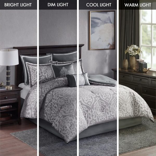 Madison Park Odette Cozy Comforter Set Jacquard Damask Medal... - Image 9